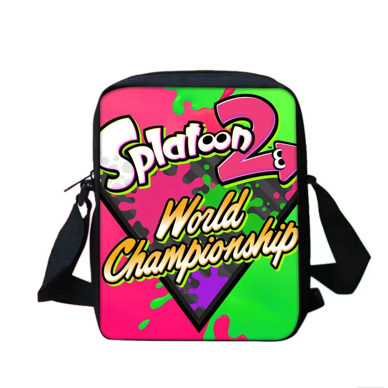 Boys & Girls Cartoon Anime Splatoon Printed Shoulder Bag Kids Casual Tote Phone Bag Men & Women Shopping Bag Best Birthday Gift