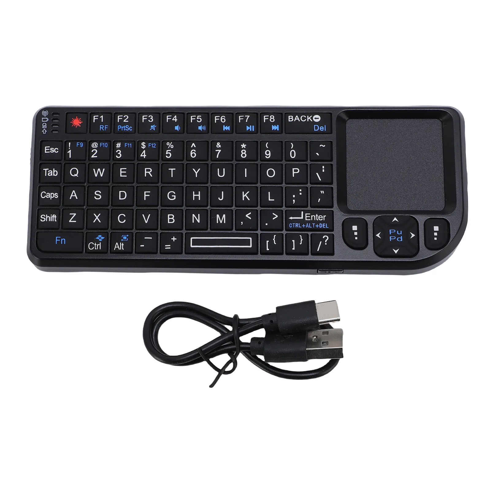 

69-клавишная сенсорная клавиатура с подсветкой, маленькая беспроводная USB-перезаряжаемая портативная тонкая сенсорная клавиатура 2,4 ГГц с подсветкой