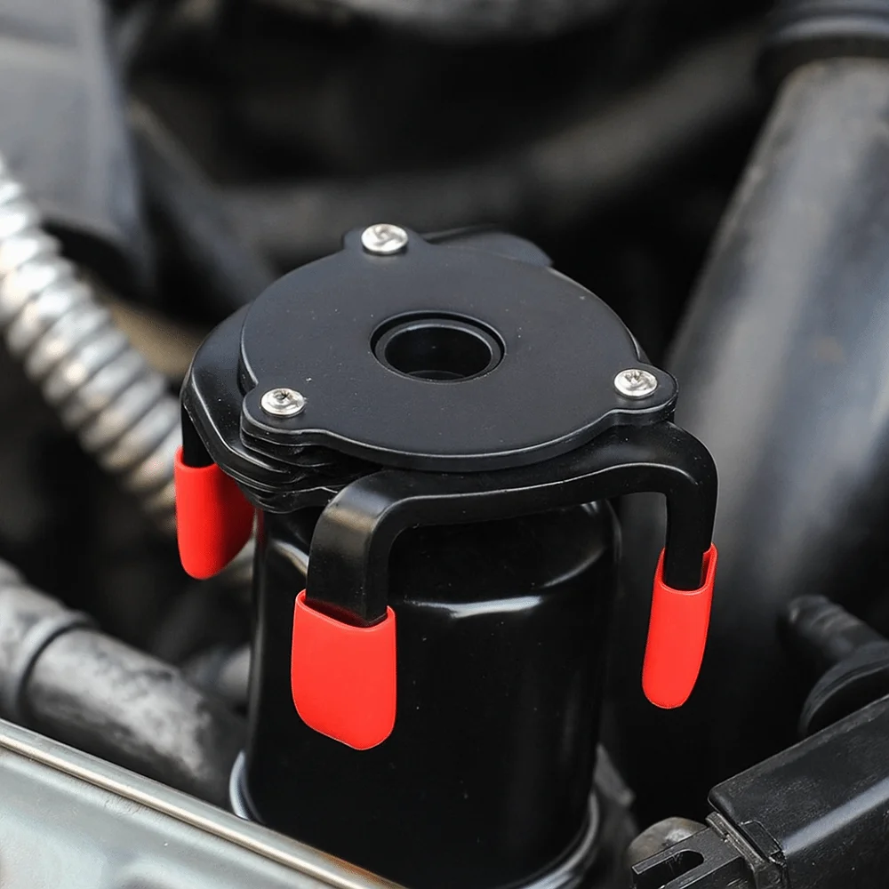 Ferramenta de remoção de filtro de óleo de aço de alta resistência, alcance de 60-100mm, mandíbula ajustável, ferramenta de 3 mandíbulas, design universal, interface especial