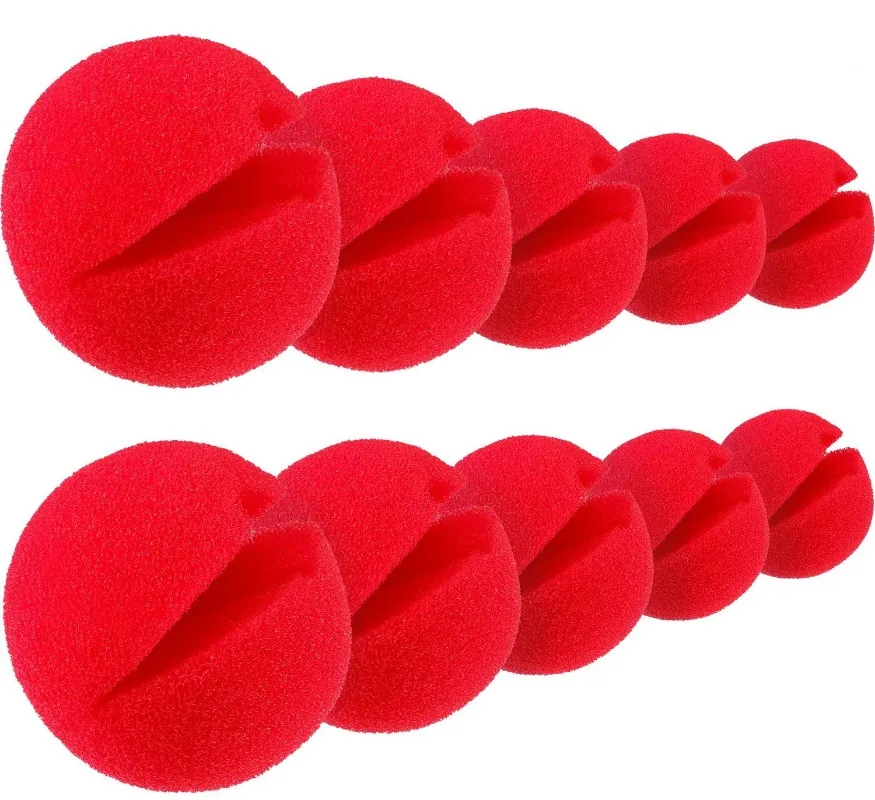 200/10pcs Red Sponge Clown Nose Foam Ball Halloween Party Clown Noses Circus Magic Prop Comic Cosplay Costume Make Up Decoration