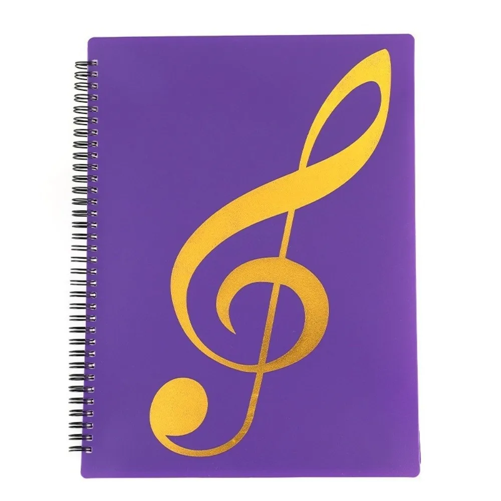 

A4 Size 40 Pages Music Binder Waterproof Spiral-Bound Sheet Music Folder Writable Detachable Document Folder Office