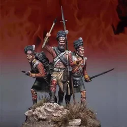 54MM resin model Kit GK, military theme, (3 man and base) unassembled and unpainted 565
