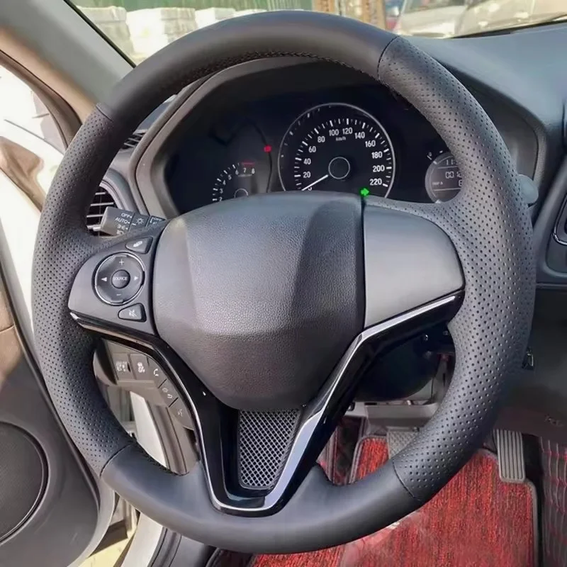 

Custom Hand Sewing Anti-slip Microfiber Leather Santa Cruz Tucson Car Accessories Car Steering Wheel Cover For Hyundai AVANTE