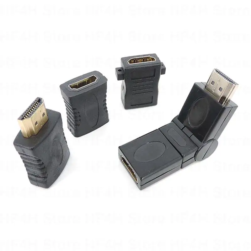 HDMI-compatible Male to Female Straight Adapter Adjustable Connector 90 270 Degree Converter Right Angle Elbow HDTV Video