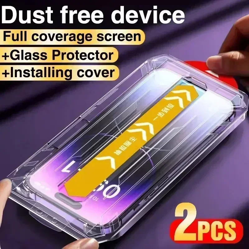 2PCS Dust Free Install Cover Tempered Glass for Realme 10T 11x 12 13 14 Pro Plus 5G Screen Protector Install Kit Remove Film