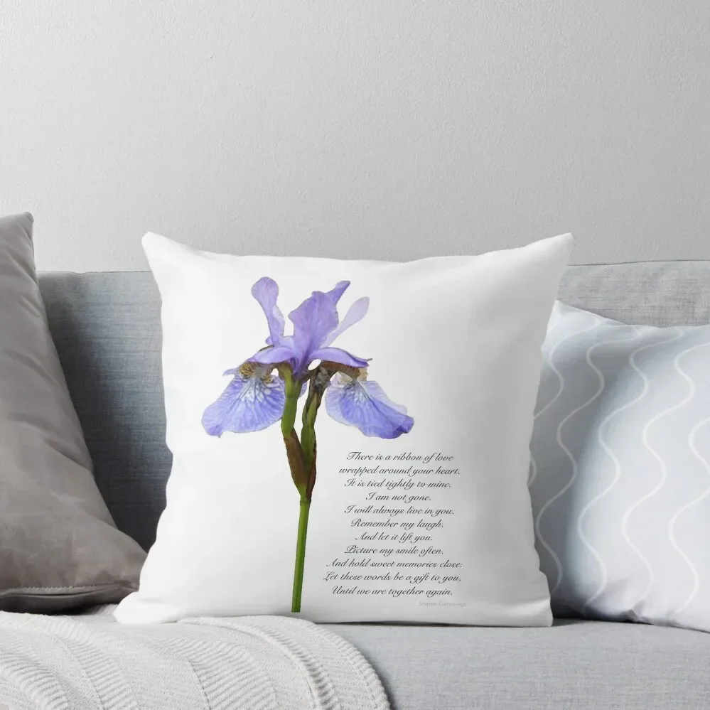 Iris Flower Art With Sympathy And Grief Poem Throw Pillow autumn pillowcase Covers For Sofas pillow