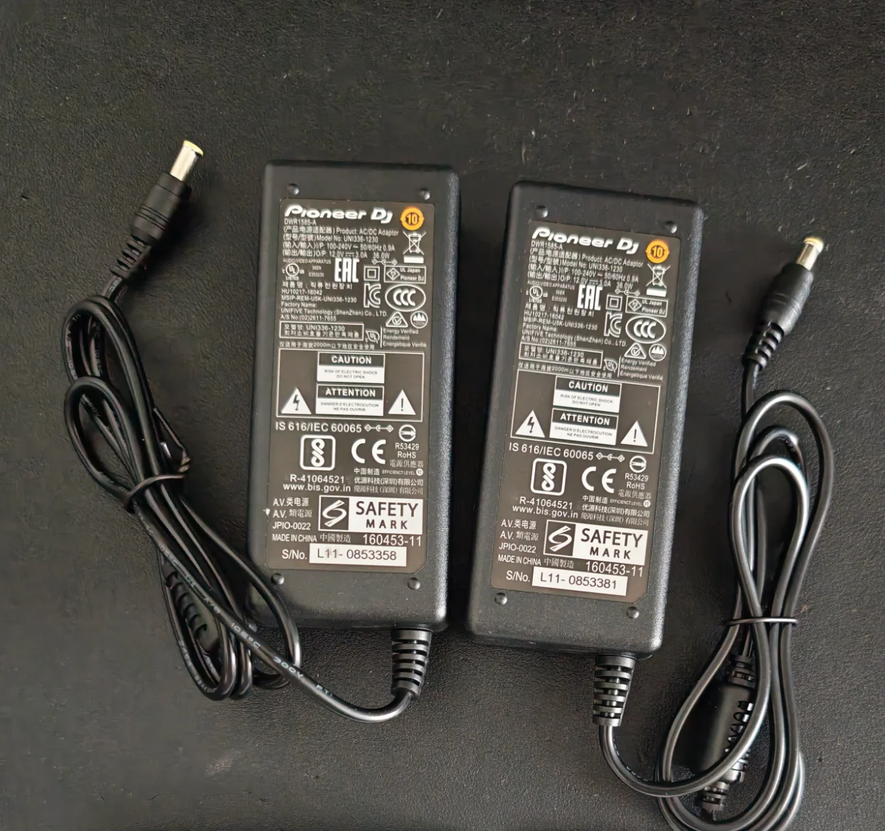Pioneer Original Power Cord  DDJRR SR2 WEGO 800 1000 1000SRT FLX10 Power Cord Transformer Adapter