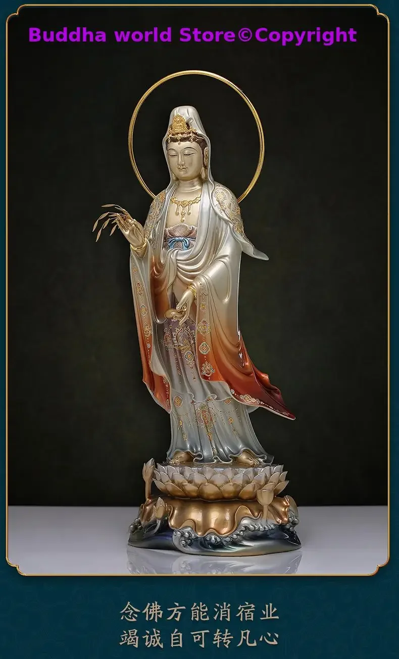 large TOP figure gold plating XI FANG SANSHENG Shakyamuni Goddess Guan yin Mahasthamaprapta buddha HOME Shrine Protection statue