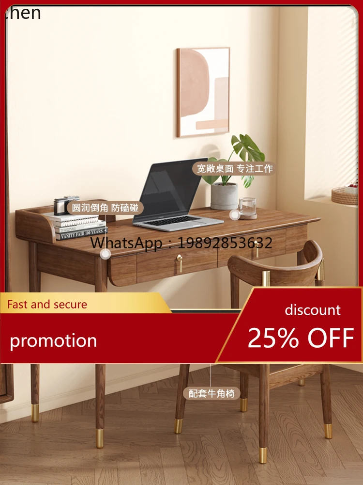 HT Solid Wood Modern Simple Study Home Learning Chair Office  Computer Desk Writing