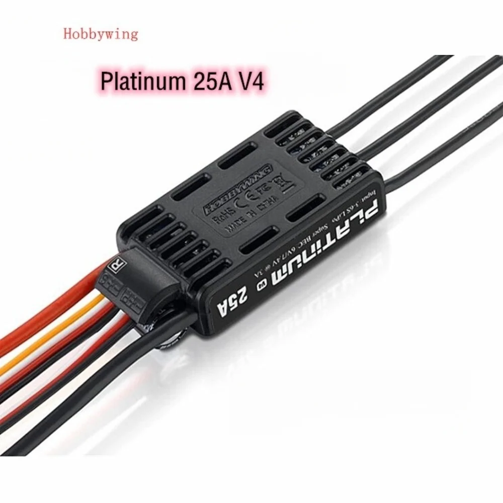 

FATJAY Hobbywing Platinum 25A V4 ESC 3-6S Lipo бесщеточный электронный регулятор скорости для вертолета с фиксированным самолетом