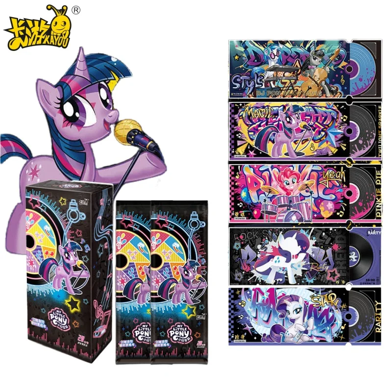 

KAYOU My Little Pony Card Аниме Мультфильм Рок-группа Периферийные лазерные мигающие заметки Игра Коллекционная игрушка в подарок с оригинальной коробкой