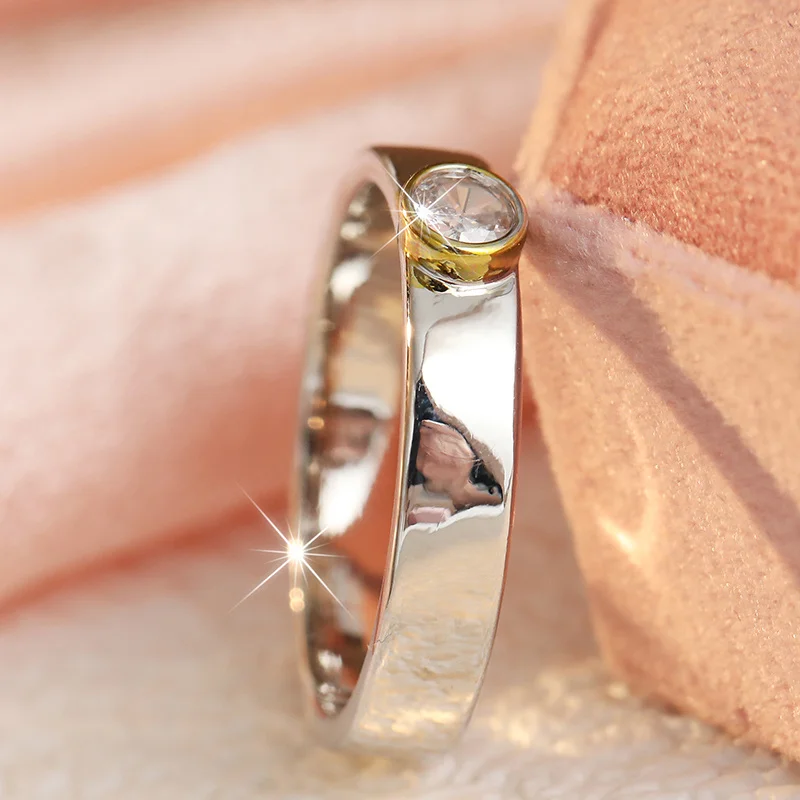 Minimalist Design Silver Plated Ring Inlay Synthetic Zircon Exquisite Ringr Women's Workplace Commute Party Fashion Jewelry