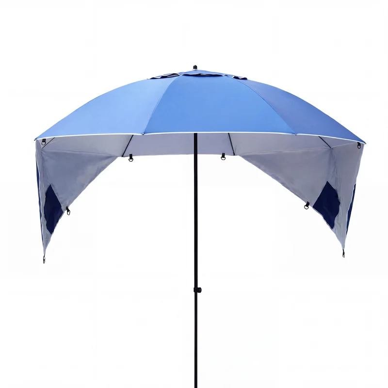 `Portable Camping Umbrella Large Outdoor Beach Fishing UV Protection Silver Coating Breathable Mesh Sun Shade Canopy Foldable`