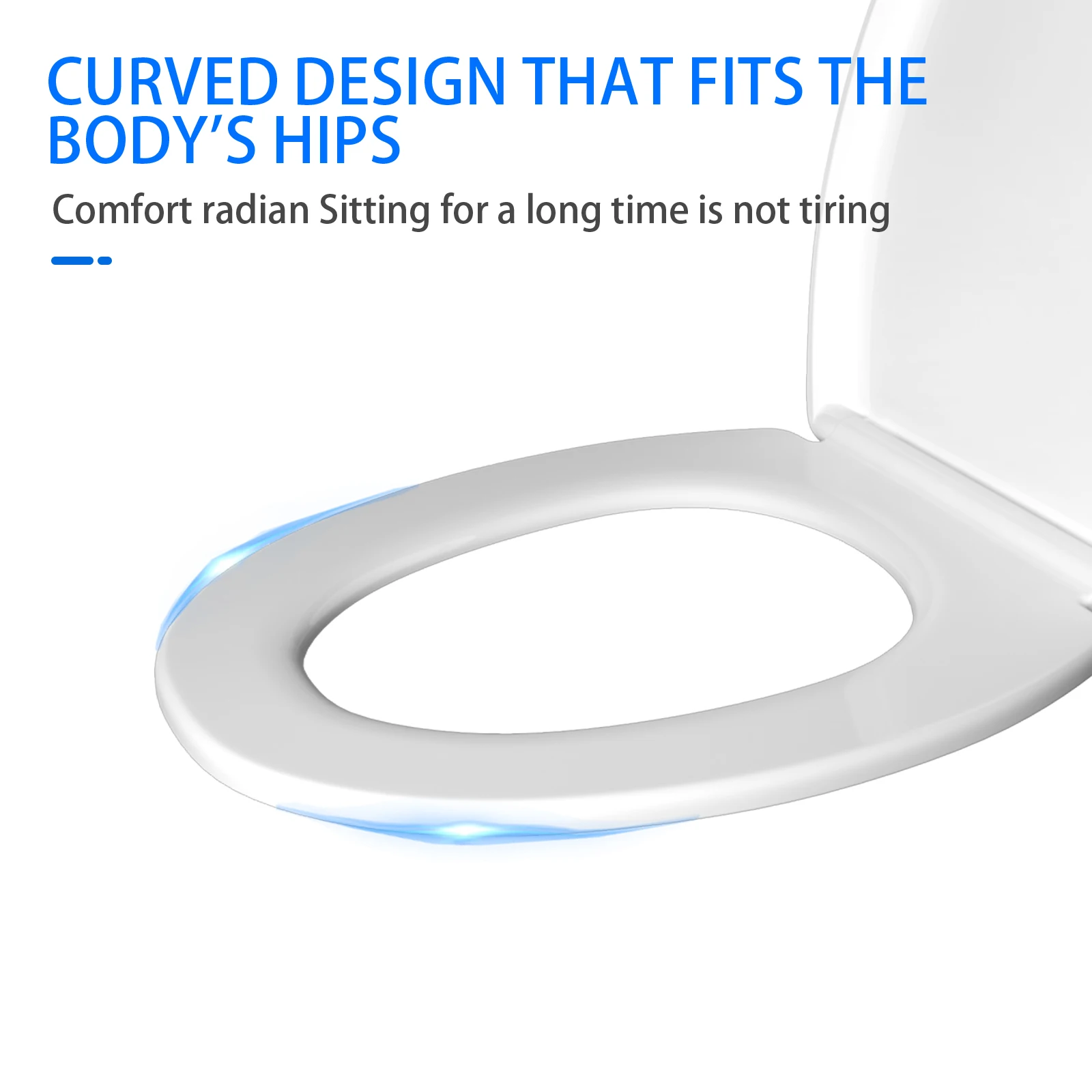 غطاء بيضاوي لمقعد المرحاض من النوع O من النوع O - مفصلات متينة سريعة الإصدار، غطاء صوان مدمج سهل التركيب ومضاد للخدش