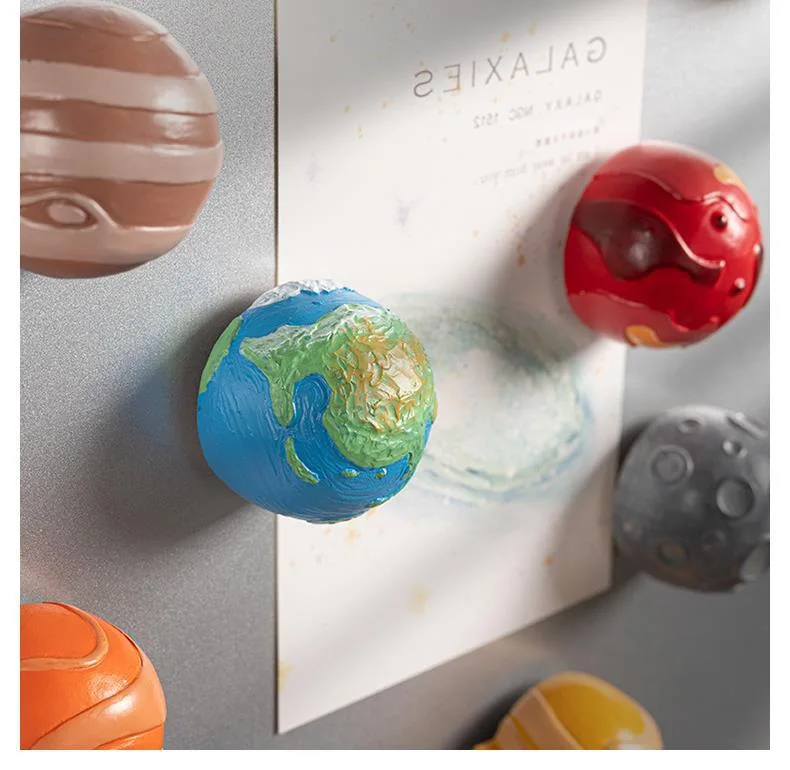 Refrigerator Magnet Cartoon Creative Planet Magnetic Sticker Fridge Magnet Decoration Space Shuttle Jupiter Saturn Earth