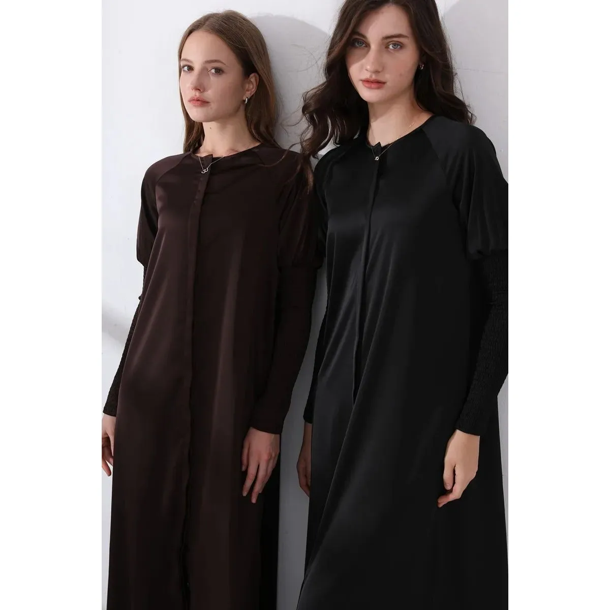 Abito da Donna in Raso con Bottoni 2024, Design Elegante e Alla Moda, Vestito Universale per Tutte le Stagioni