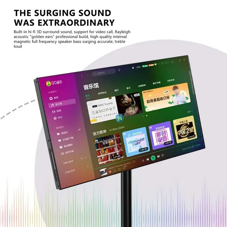 شاشة عرض LCD تعمل باللمس مقاس 21.5 بوصة، شاشة داخلية تعمل بنظام Android 12، لافتات رقمية للإعلان، تلفزيون ذكي محمول على الأرض #2