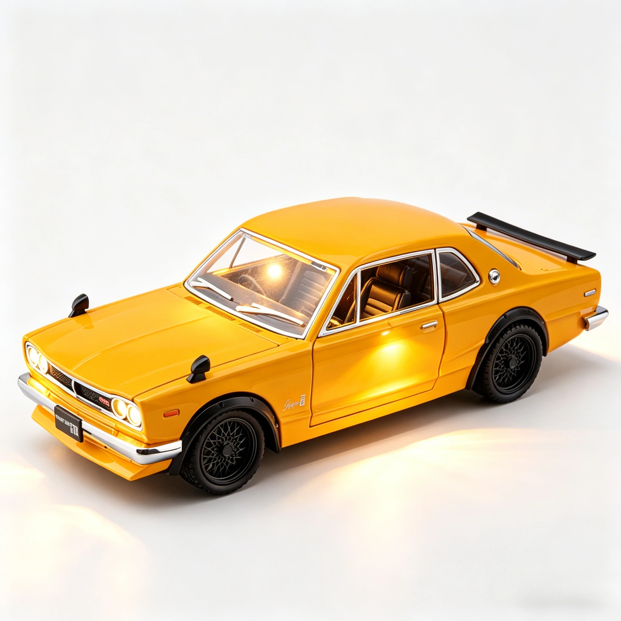 

Масштабная модель автомобиля Skyline GTR 1:24 из сплава, со звуком и светом, коллекционная миниатюра, декор для дома, игрушечная машинка