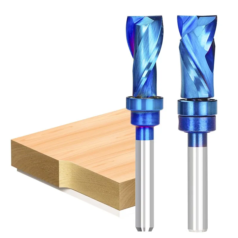 XCAN CNC Router Bit Compression Flush Trim Cutter 6mm 1/4 Shank Spiral UP&DOWN Cut Milling Cutter End Mill Carbide Milling Tool