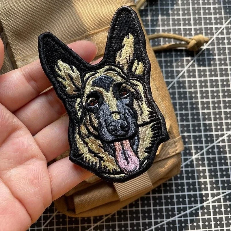 German Shepherd Embroidered Morale Badge Reflective K9 Hook&Loop Patches Tactical Dog Badge Military Fans Backpack Sticker