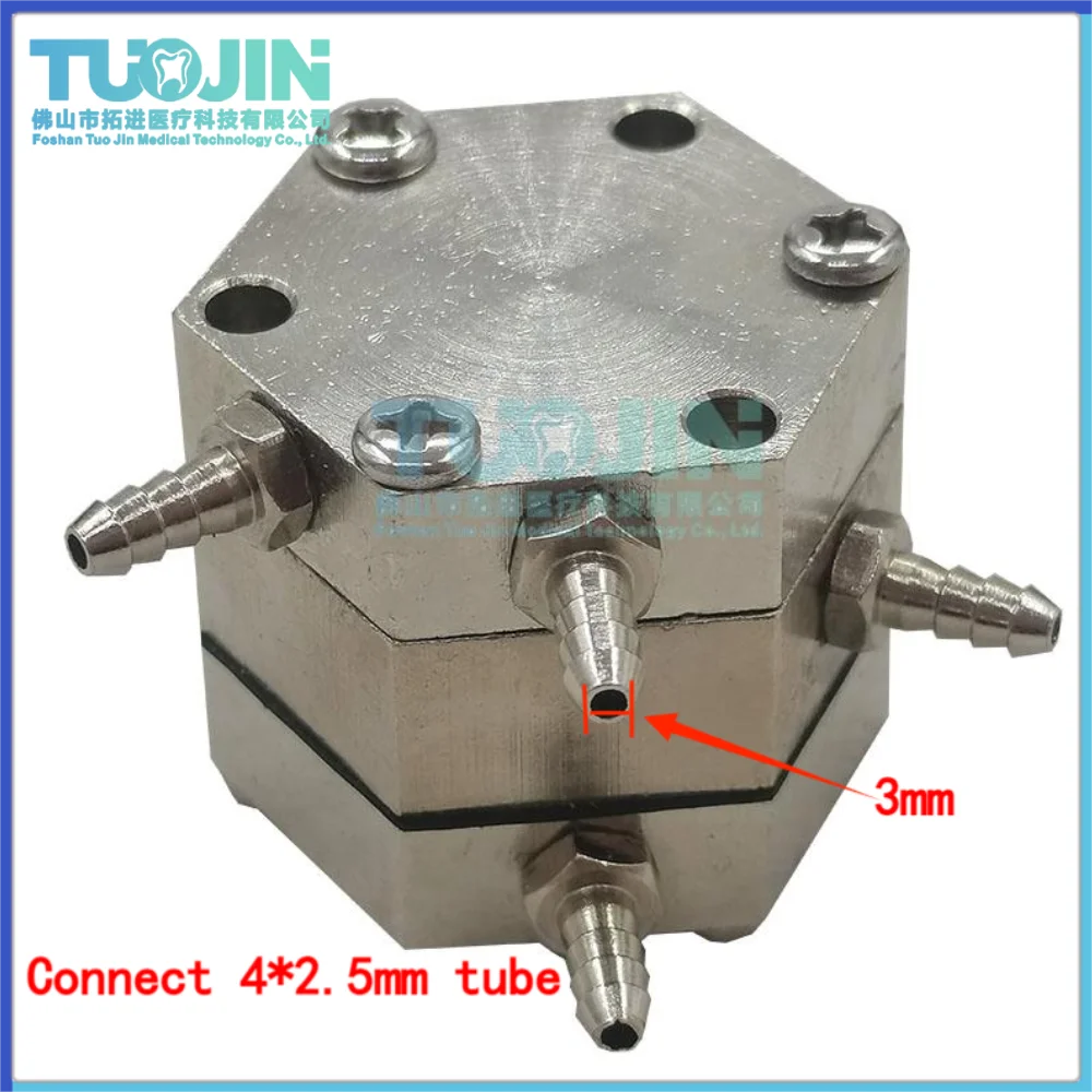 1pc High quality Dental Hexagonal Air controlled water valve for Dental Chair Accessories Unit Parts Device Water Air Valve