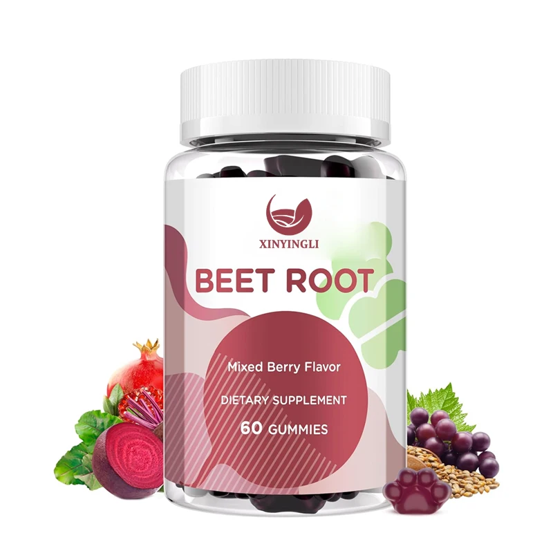 

Beetroot gummies 6000mg - containing grape seeds, pomegranate, vitamin C, mixed berry flavor -60 gummies
