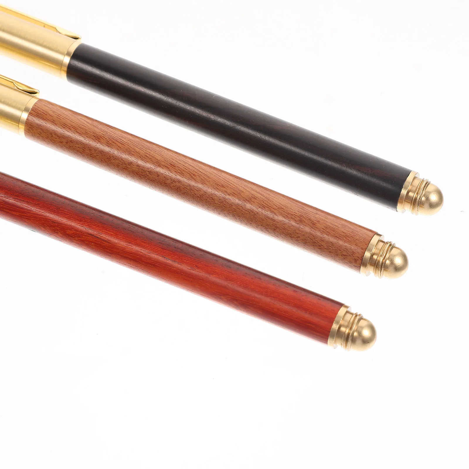 

3 Pcs Wooden Signature Pen Set Stationery Pens Ballpoint for Journaling Black Cartoon Fancy Student