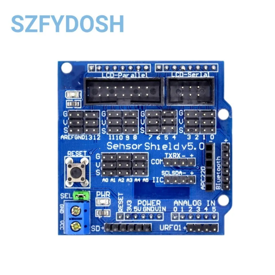 Sensor Shield V5.0 scheda di espansione del sensore per UNO MEGA R3 V5 per Arduino blocchi elettronici di parti di robot