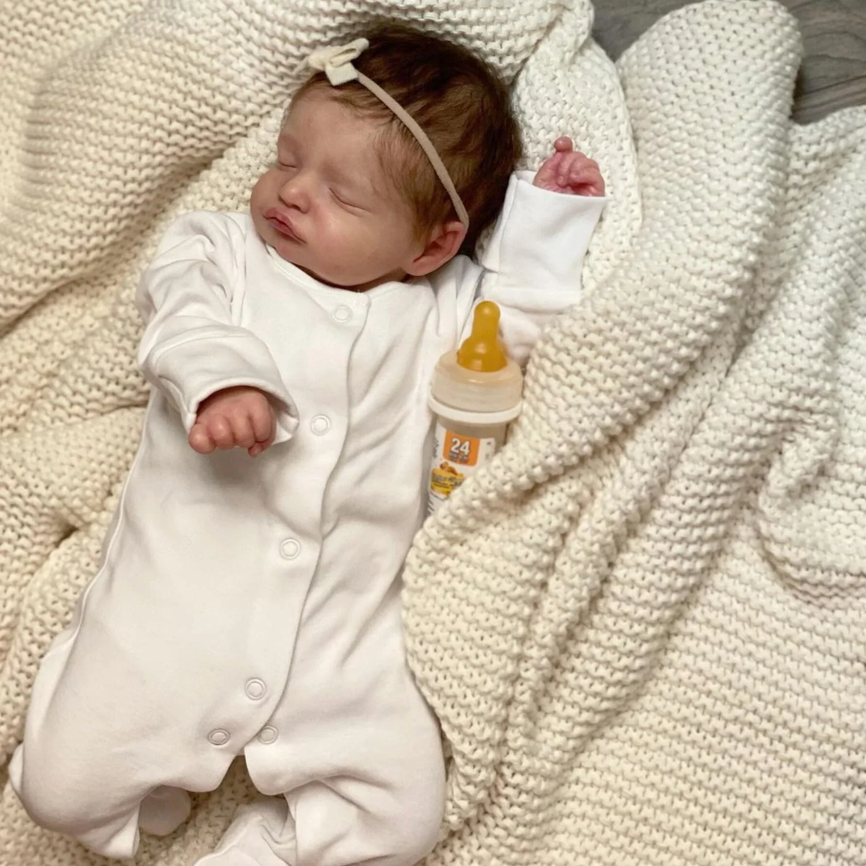 19-calowa skóra 3D z widocznymi żyłami 48 CM Tkanina Ciało Miękkie winylowe kończynki Asleep Reborn Baby Doll Zabawka dla dziewczynki Realistyczny prezent urodzinowy