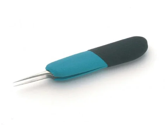 E5SA Tweezers Tip 0.2mm Stainless Steel High Temperature Resistant ESD Anti-static Plastic Handle Non-slip