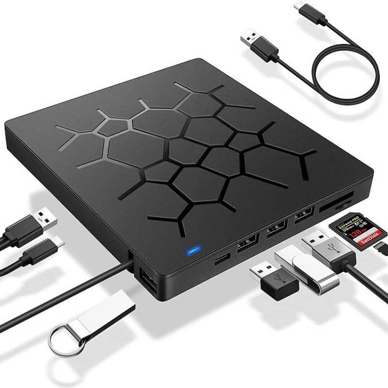 Mobile computer external optical drive seven-in-one multi-function recorder notebook external recorder read and write