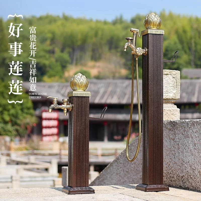 Outdoor faucet, antique copper faucet, anti freezing and anti cracking column, outdoor garden courtyard