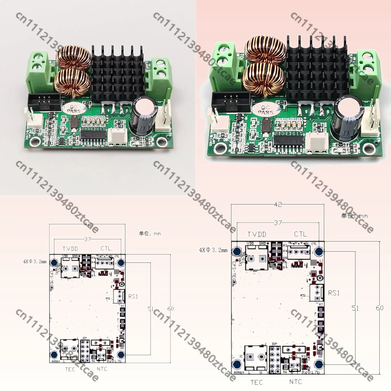 RS485 Semiconductor Refrigeration Plate TEC Temperature Controller Board Digital PID Heating Cooling Module