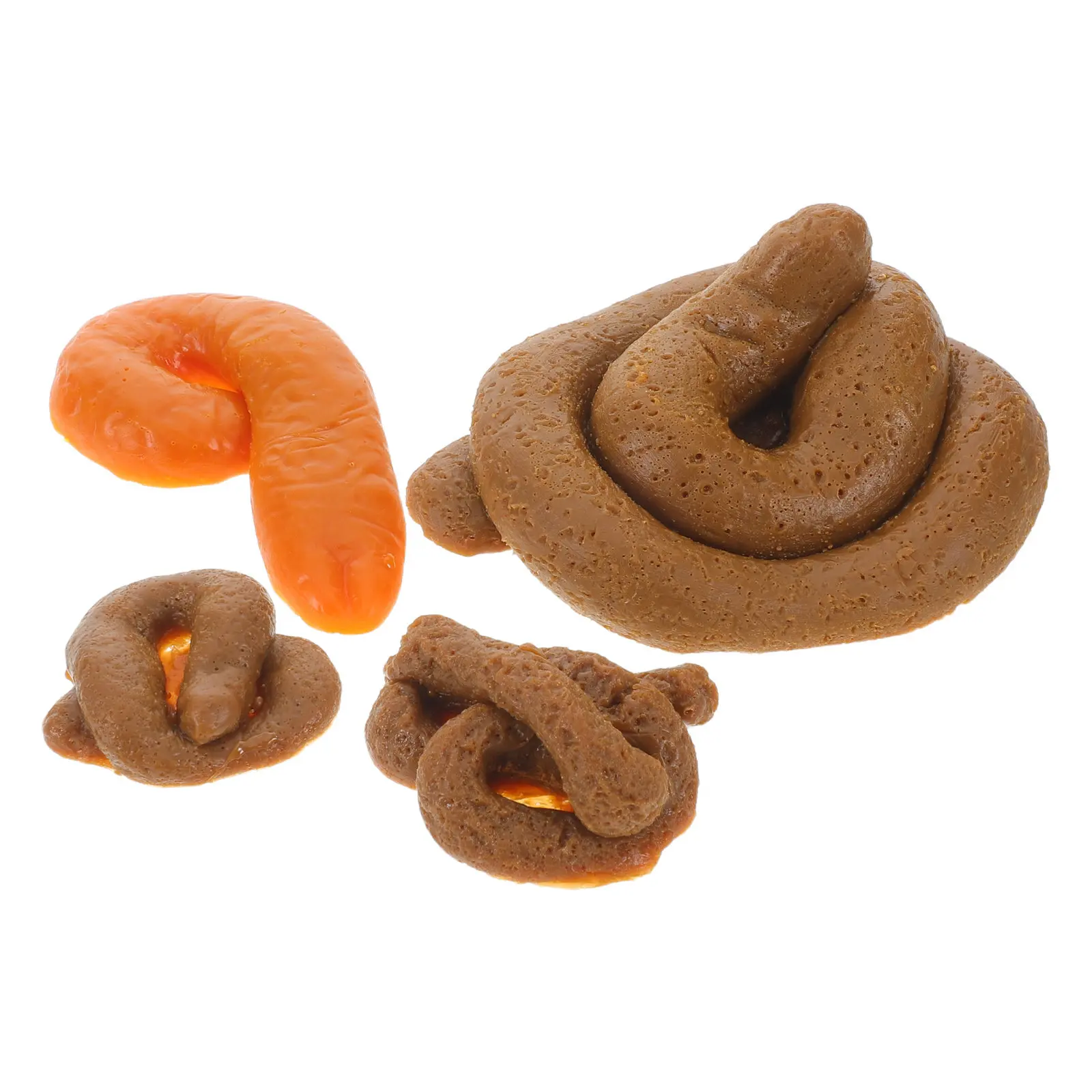 1セットの斬新なうんちごっこ遊び用リアルな偽うんちソフトTPR製うんち型小道具、浴室、芝生、オフィス、エイプリルフールのいたずら用品、再利用可能なジュートバッグ入り