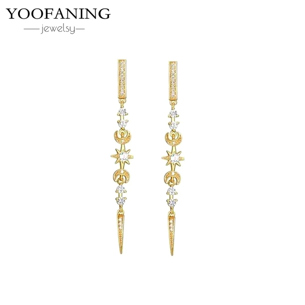 925 Silver Needle Classic Retro Gold Circular Earrings Five Pointed Star Design Fashionable Women's Earrings Party Jewelry Gifts