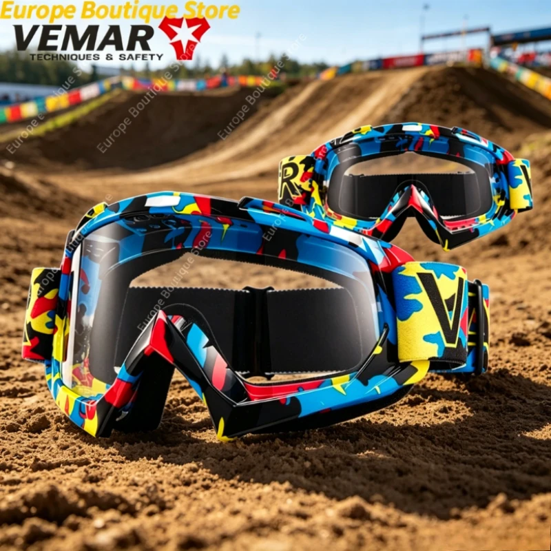 

2026 NEW VEMAR Anti Fog Motorcycle Goggles for Motocross Off Road Ski Glasses Riding Eyewear Outdoor Biker Protective Gear