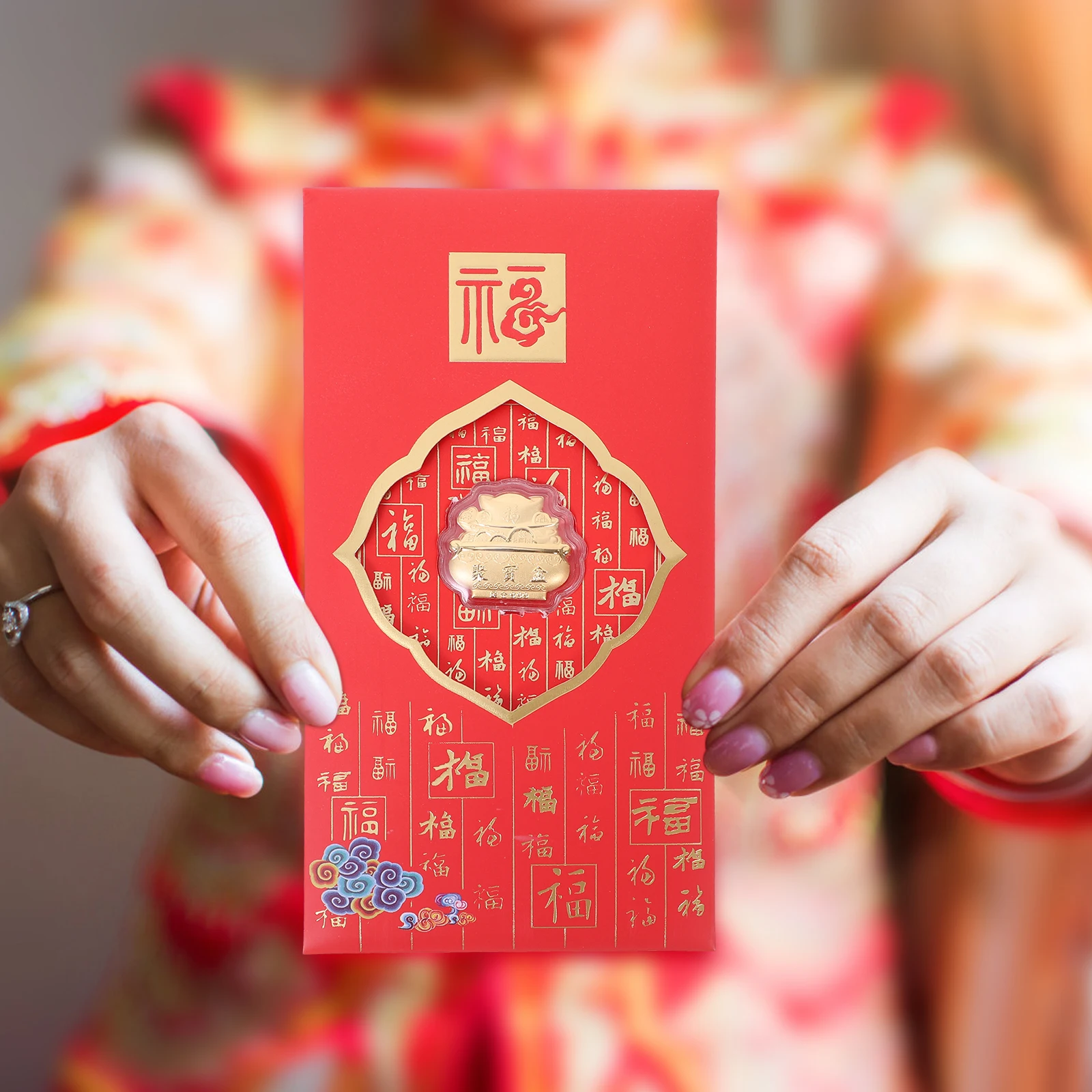 

2 Pcs Gift Cornucopia Red Packet Chinese New Year Money Pocket Bag Packets Envelope Envelopes