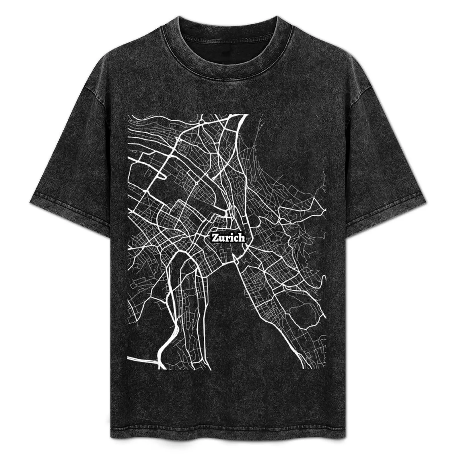 Zürich Switzerland Map Map Of Switzerland Dark Blue Of Switzerland T-Shirt