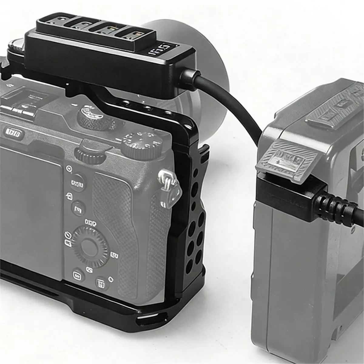 D-Tap Splitter Cable 1 to 4 Port D-Tap Female Power Hub Adapter for V-Mount Camera Batteries P-Tap Power Supply