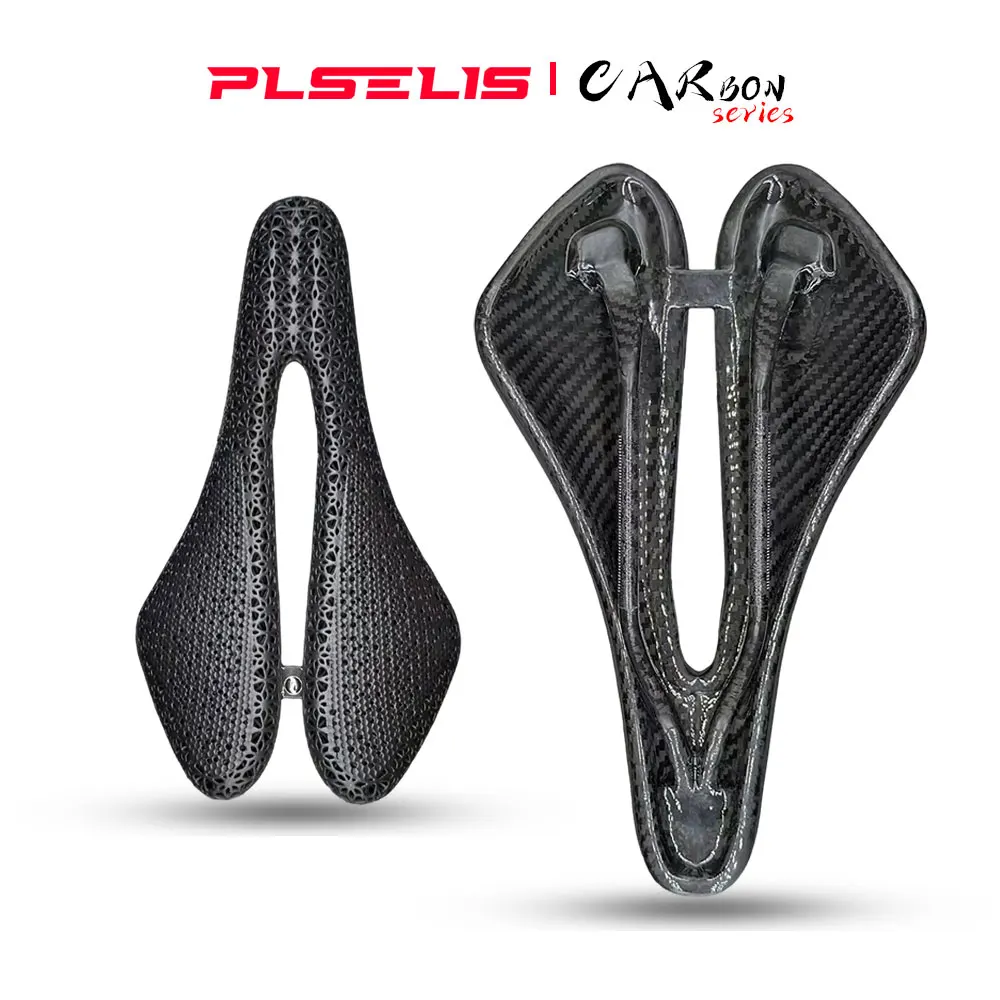 

PLSELIS popular road mountain bike carbon fiber 3D printing hollow breathable high-strength short nose comfortable Bike saddle