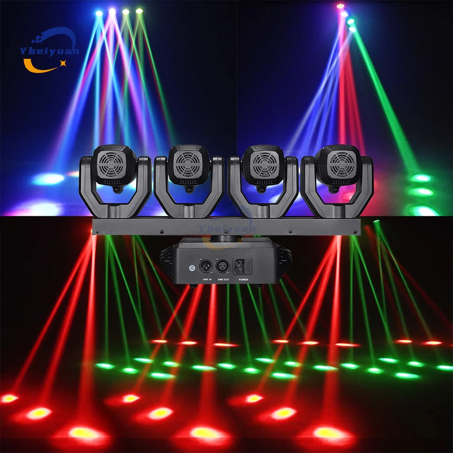 150W Mini 4 Head Moving Head Beam Light With Aperture DMX Remote Control Professional Disco Stage Christmas Party Effect Light