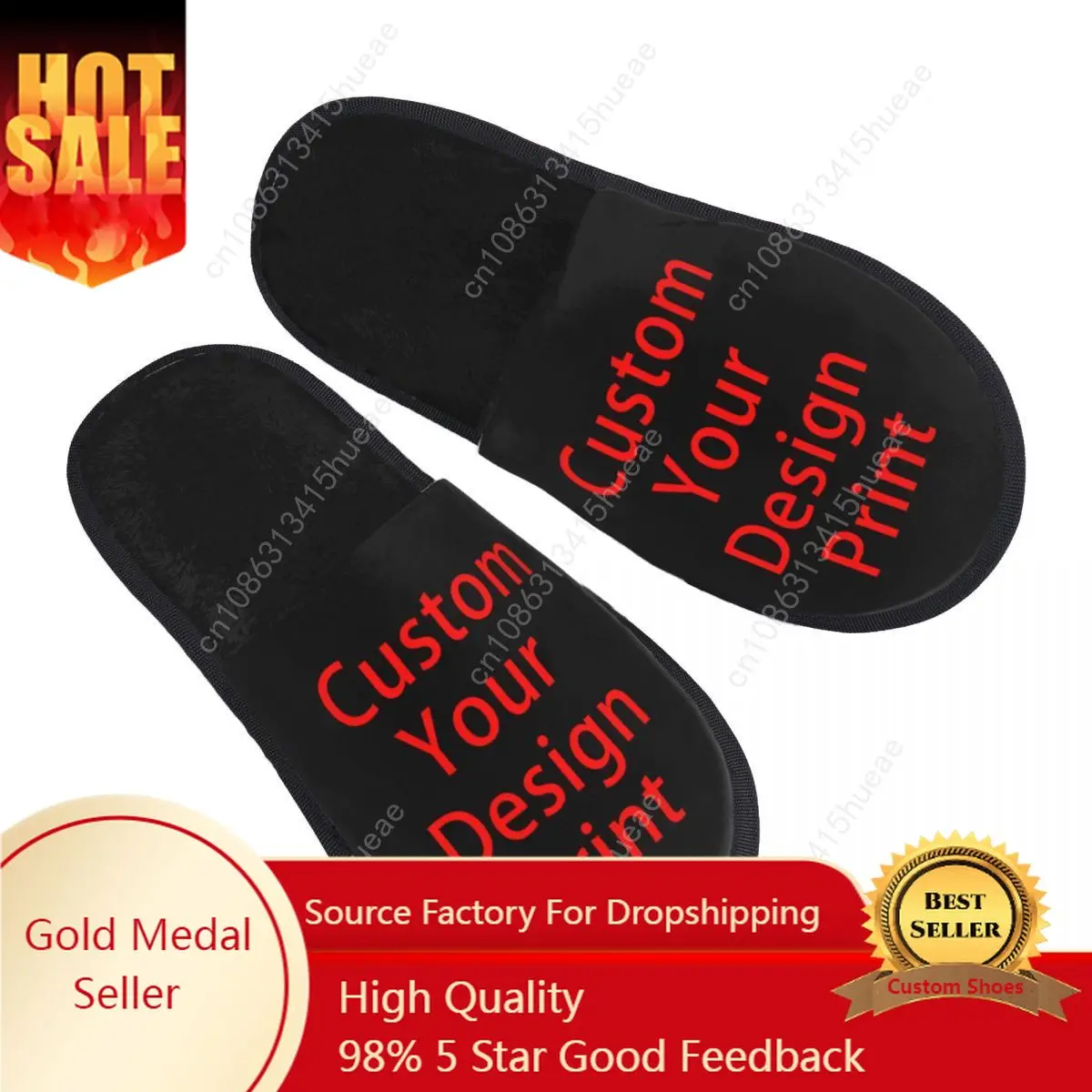 

Memory Foam Custom Your Design Slippers Women Comfy Warm Customized Logo Printed House Slippers