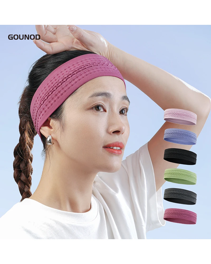 GOUNOD Sports Knitted Headband Antiperspirant Running Basketball Headband Breathable Sweat-absorbent Quick-drying Sports Cycling