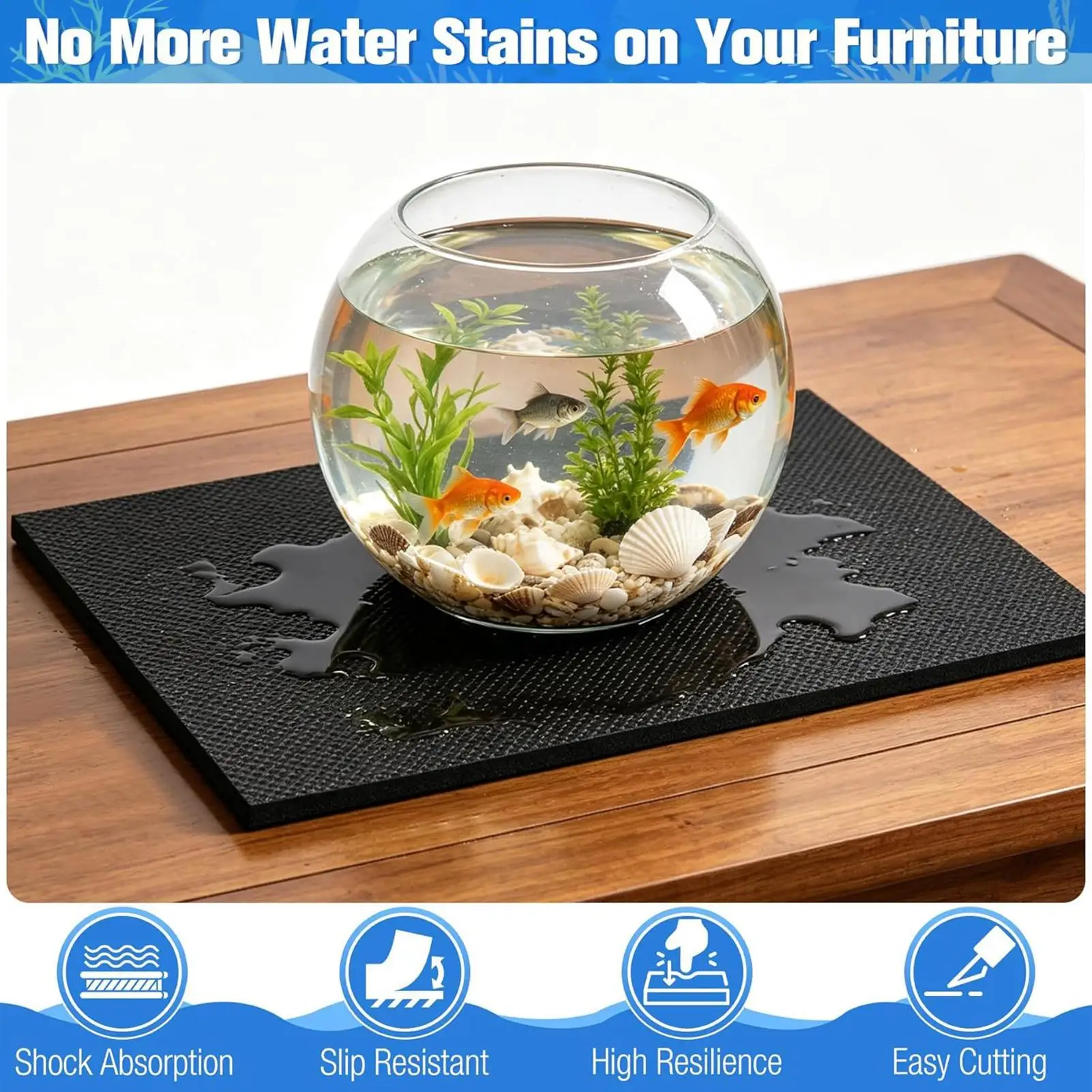 Aquarium-Ausgleichsmatte Anti-Vibrations- und Rutschfeste Schutzmatte für Bodenschutz und Tischaquarien