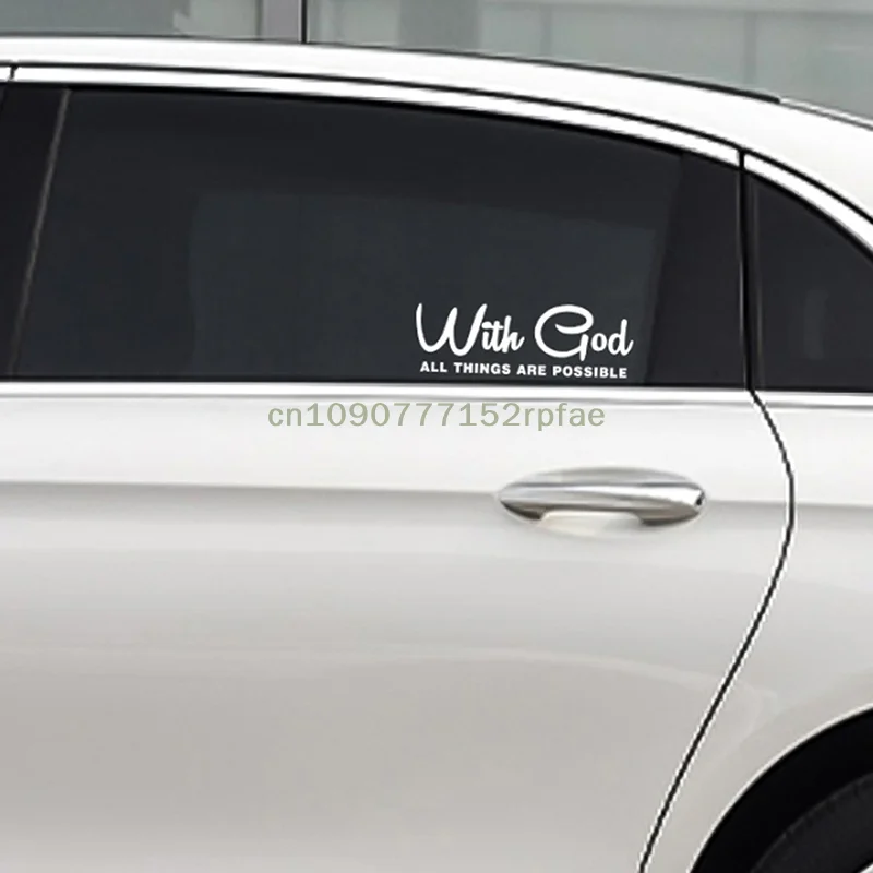 {NN72} 1 Pc With God All Things Are Possible Car Sticker Waterproof Vinyl Decal Car Accessories Decor