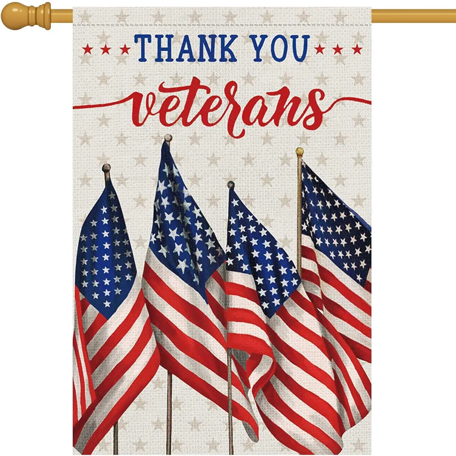Louise Maelys Thank You Veterans Garden Flag Patriotic Veterans Day 28x40 Inch Double Sided Stars and Stripes Large Burlap M EEZ