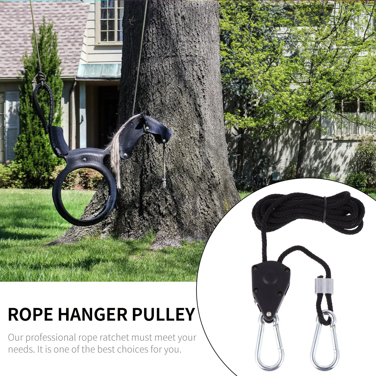 4Pcs Adjustable Rope Clip Hanger Set Metal Internal Gears Ratchet Heavy Duty Ratchet Tie Down Rope Grow Light Fixture Hanging