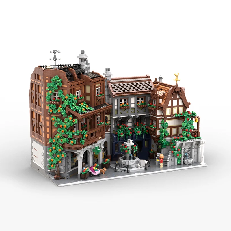 

10218pcs MOC Modular Streetscape Old Town Model Building Blocks Architecture Toy Christmas Gifts Brick Kids Education DIY Idea