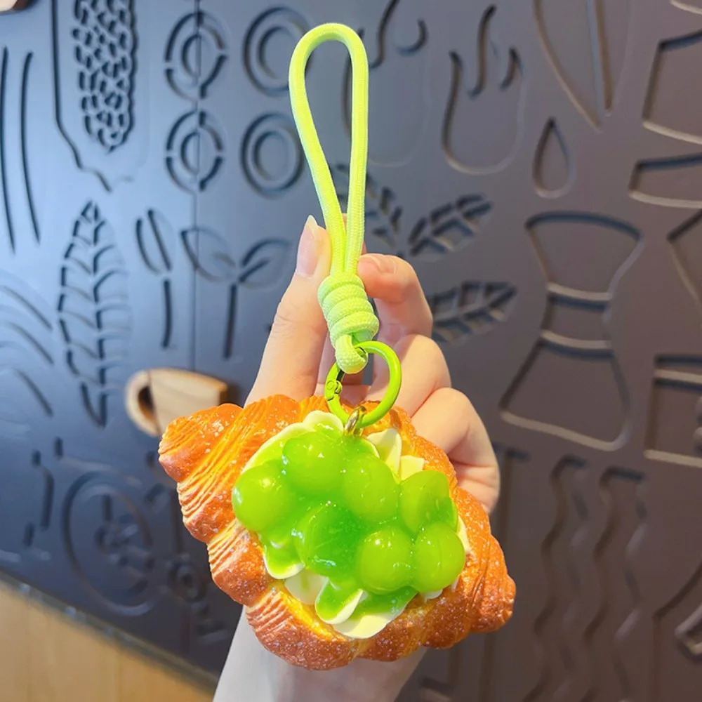Slow Rebound Simulated Cream Cake Pendant Simulation Food Stress Relief Cake-Shaped Stress PU Relax Bag Keychain Pendant