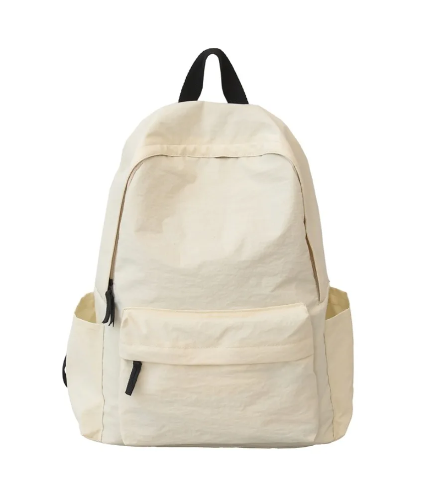 Solid color backpack junior high school high school boys backpack schoolbag female college students large capacity simple